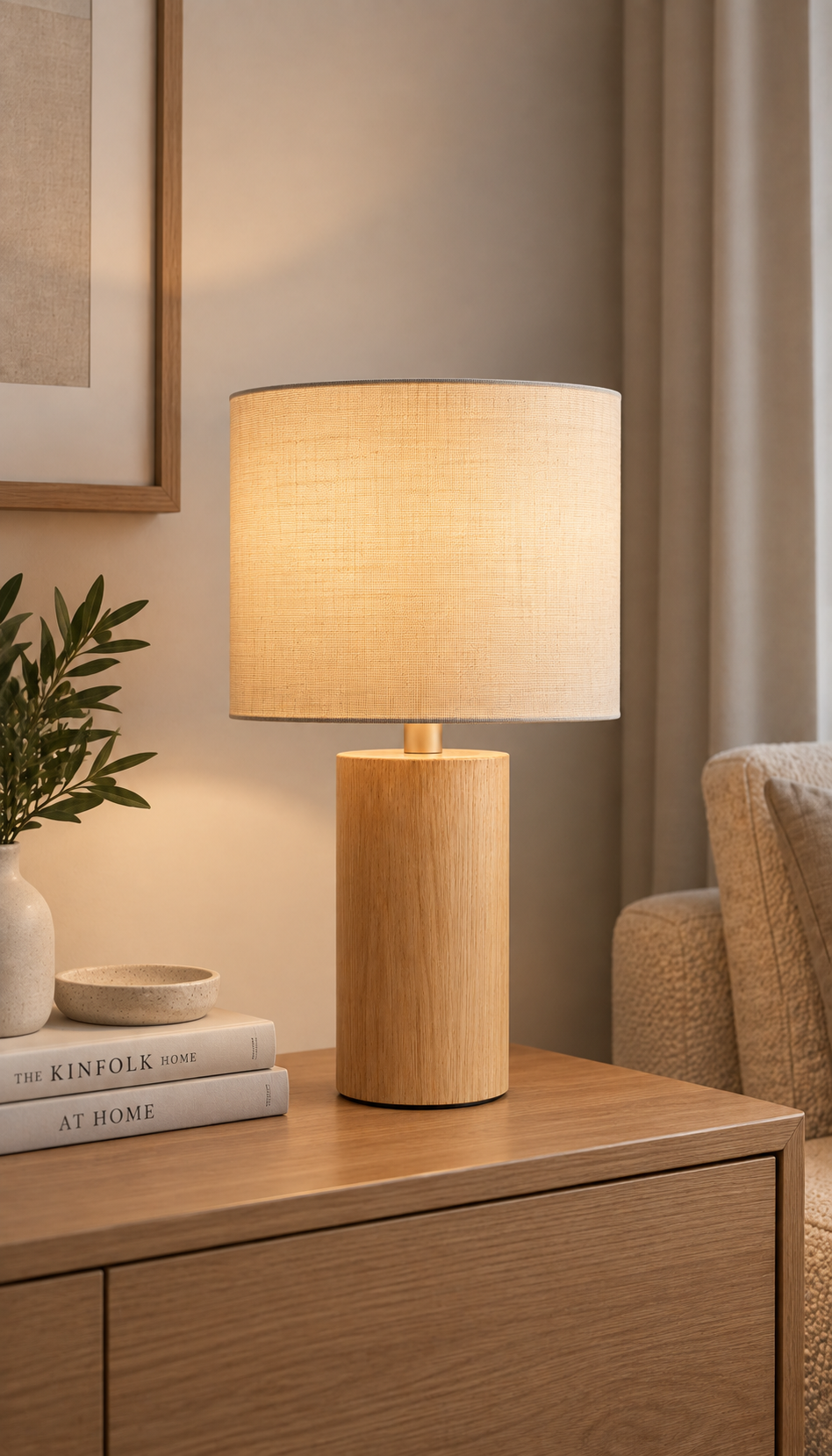 Honey Linen Shade Bedside Lamp
