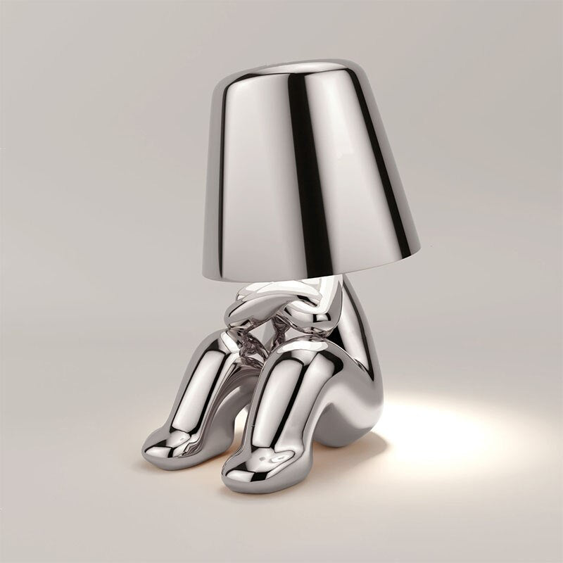 Figure Table Lamp – Sculptural Touch Dimmer, Gold or Silver 10