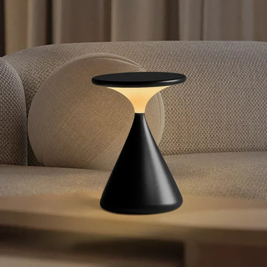 Cordless Hourglass Table Lamp – Dimmable Rechargeable LED 9