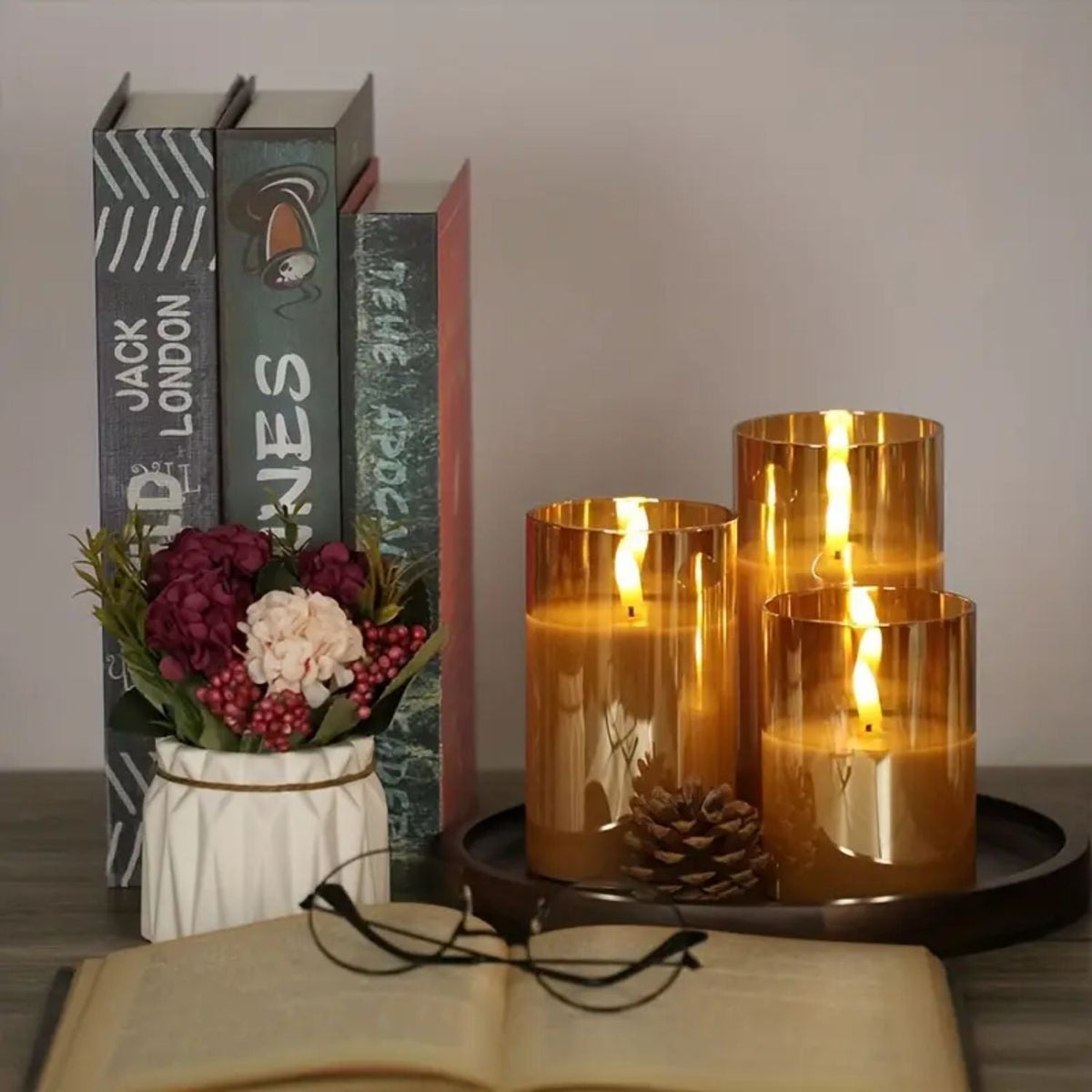 Flameless Glass LED Candles – Remote Control & Timer Set 7