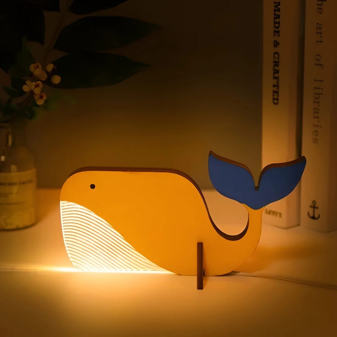 Wooden Animal Table Lamp – Warm White LED, Scandi Style 5
