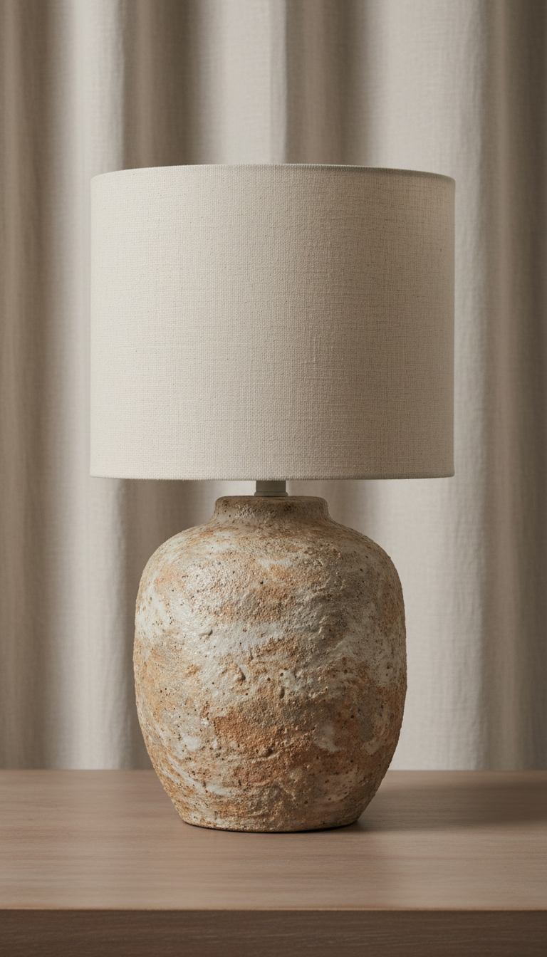 Textured Stoneware Table Lamp