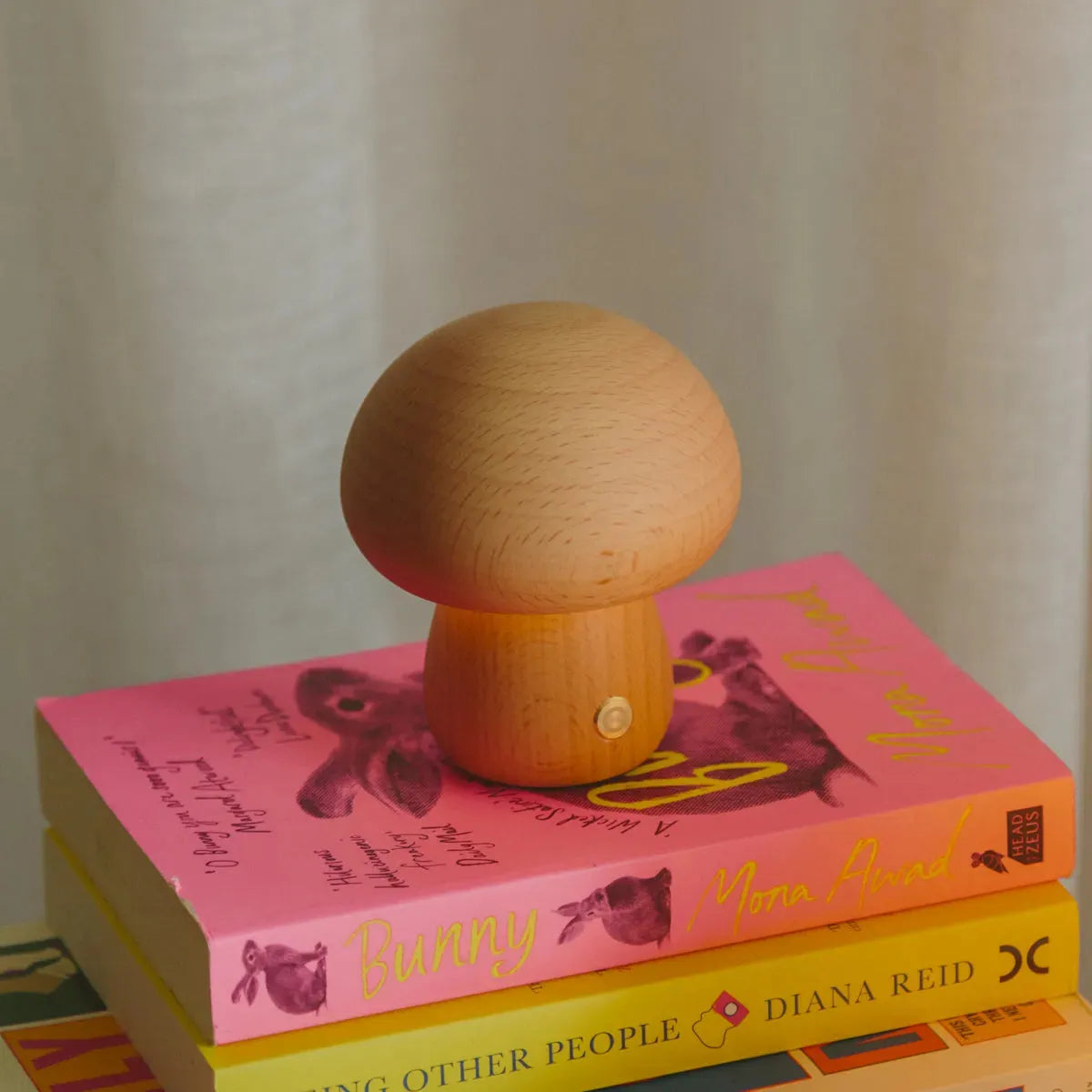 Wooden Mushroom Table Lamp – Rechargeable Touch Dimmer 6