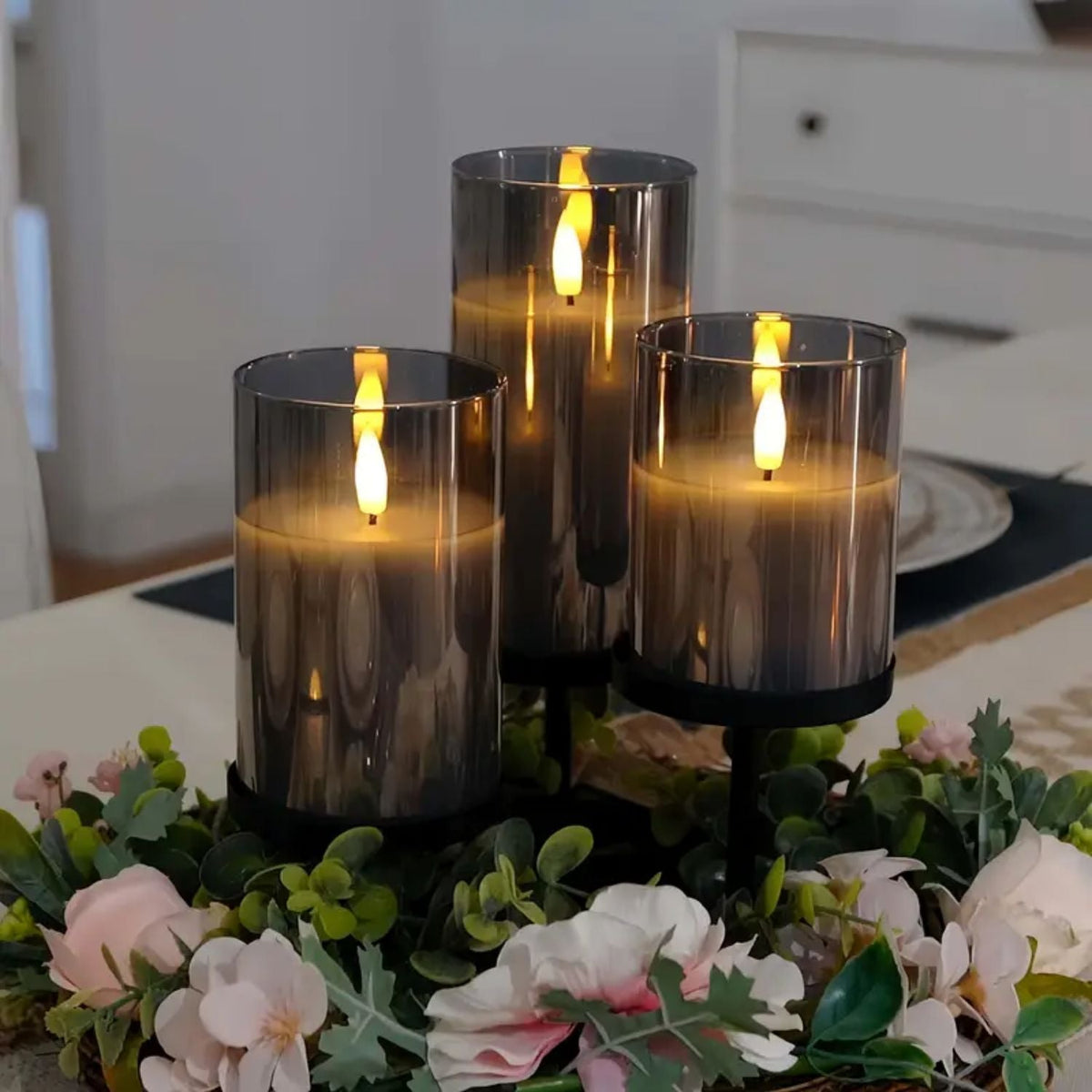 Flameless Glass LED Candles – Remote Control & Timer Set 9