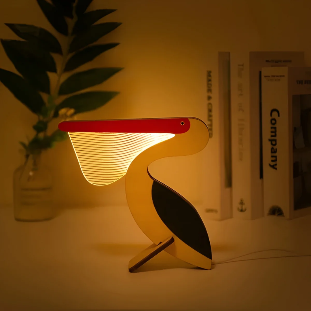 Wooden Animal Table Lamp – Warm White LED, Scandi Style 4