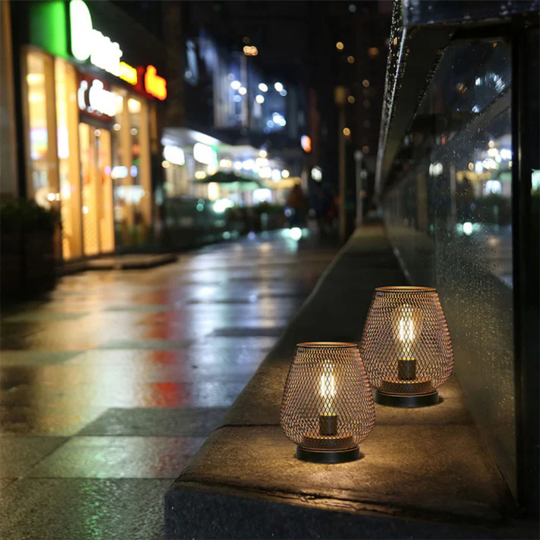 Cordless Metal Mesh Table Lamp – Rechargeable Warm White LED 8