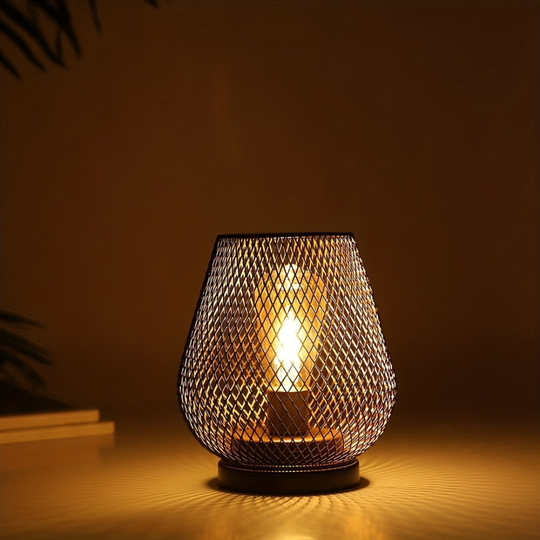 Cordless Metal Mesh Table Lamp – Rechargeable Warm White LED 4