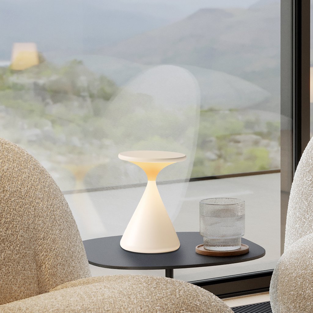 Cordless Hourglass Table Lamp – Dimmable Rechargeable LED 6