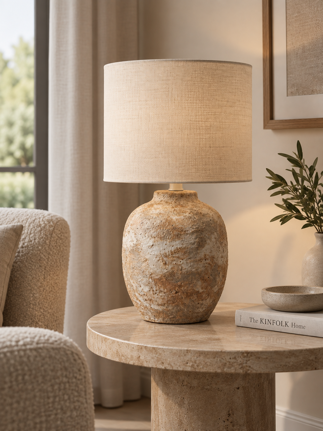 Textured Stoneware Table Lamp