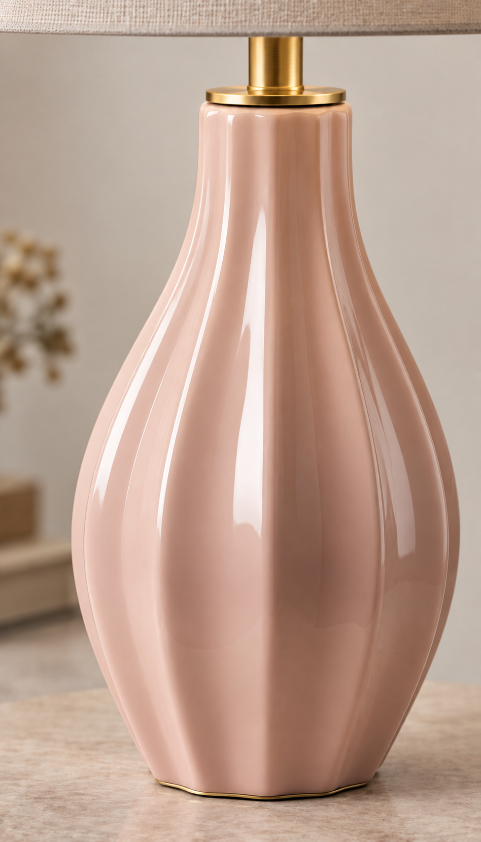 Ceramic Table Lamp with Fabric Shade