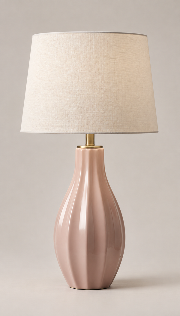Ceramic Table Lamp with Fabric Shade