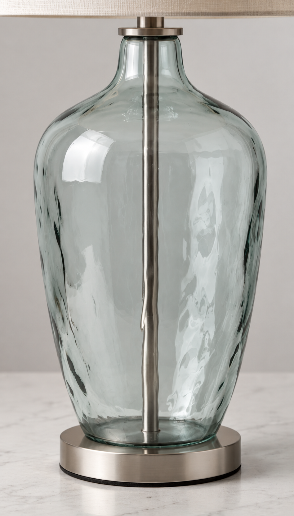 Contemporary Glass and Metal Table Lamp