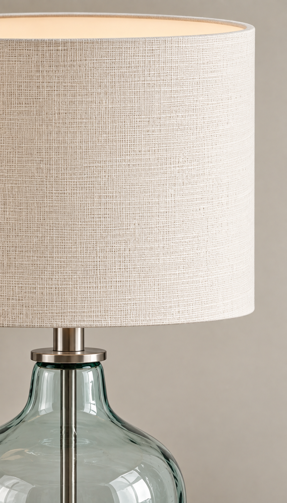 Contemporary Glass and Metal Table Lamp