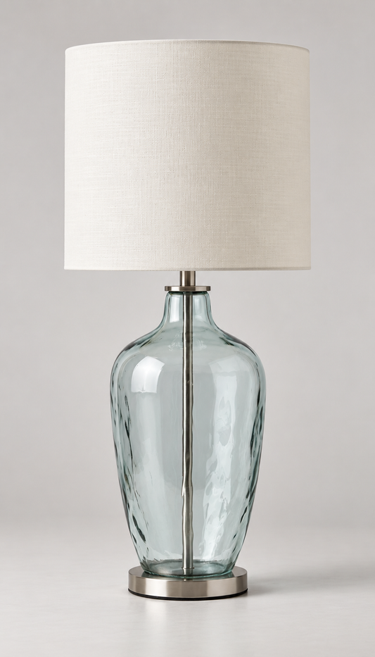 Contemporary Glass and Metal Table Lamp