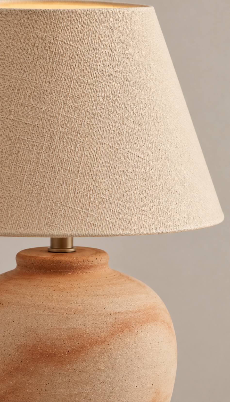 Terracotta Table Lamp With Linen Shade