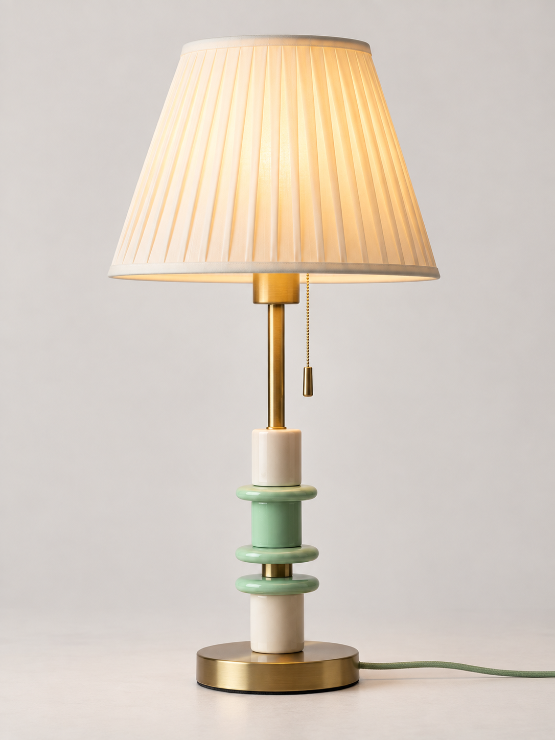 Elegant Customizable Lamp with Mint Green Accents