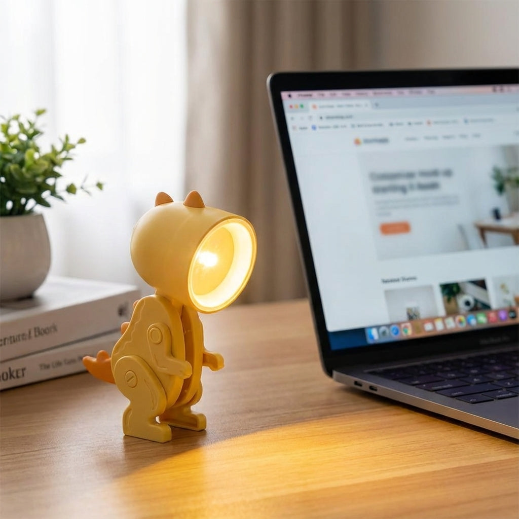 Foldable Dinosaur Desk Lamp – Portable Warm LED Clip Lamp 1