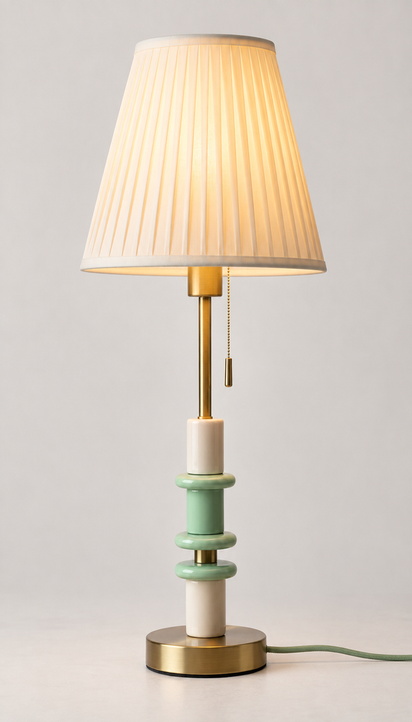 Elegant Customizable Lamp with Mint Green Accents