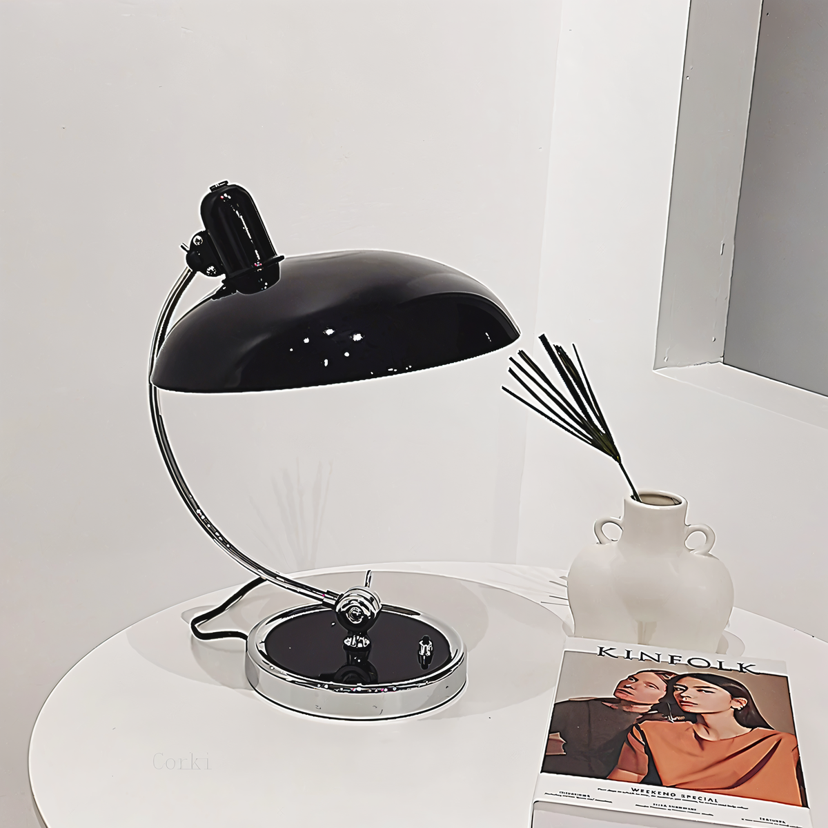 Adjustable Retro Desk Lamp – Metal Dome Shade, E27 7