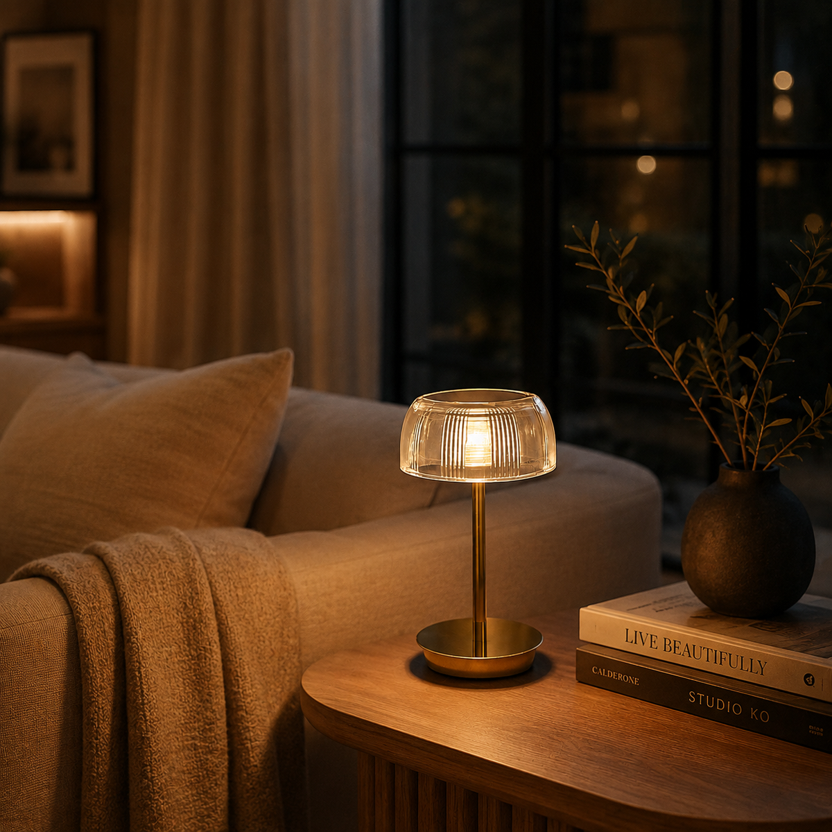 Rechargeable Acrylic Table Lamp – Touch Dimmer, 3 Modes 1