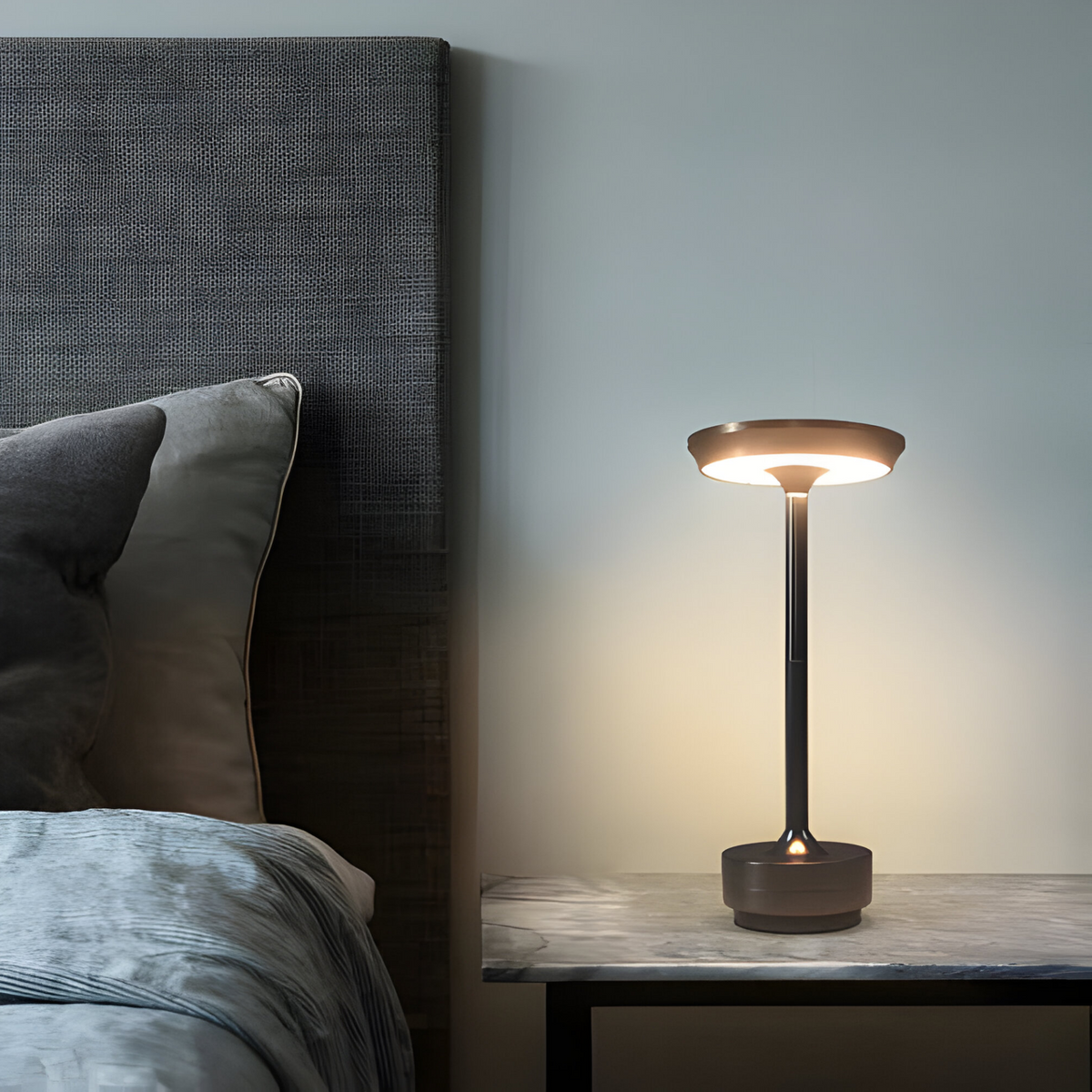 Cordless LED Table Lamp – Rechargeable Metal Touch Dimmer 9