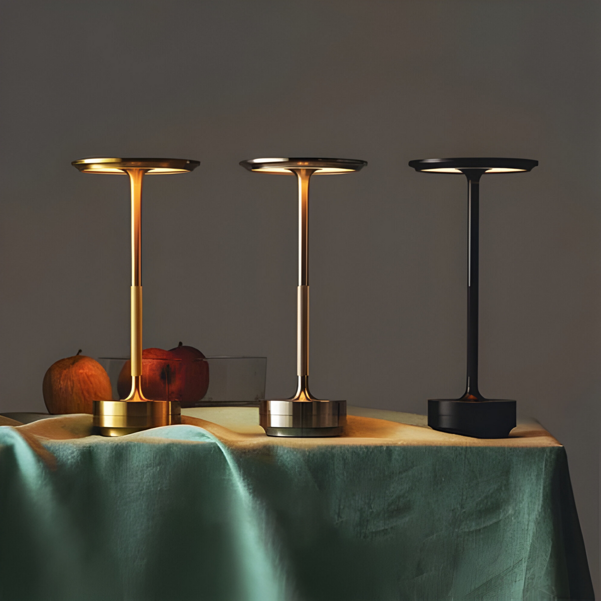 Cordless LED Table Lamp – Rechargeable Metal Touch Dimmer 10