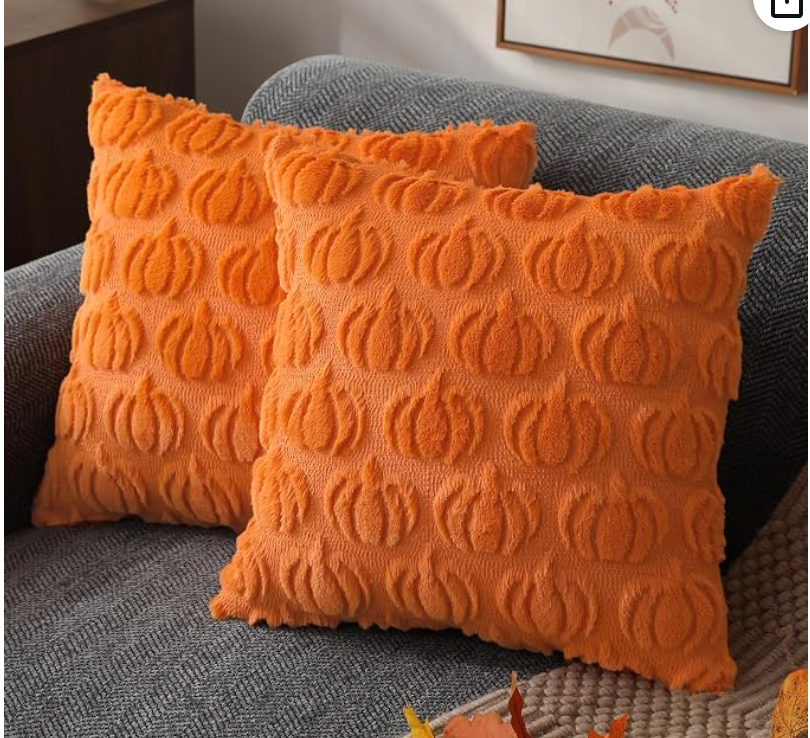 Pumpkin Cushion Covers Set of 2 – Plush Autumn Decor 45x45 5
