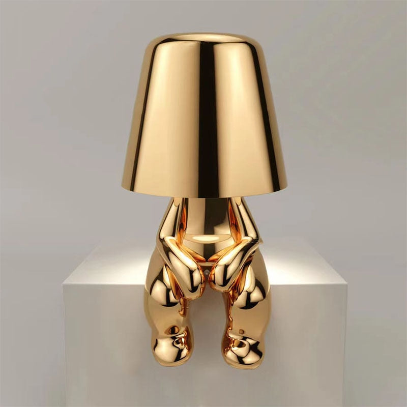 Figure Table Lamp – Sculptural Touch Dimmer, Gold or Silver 4