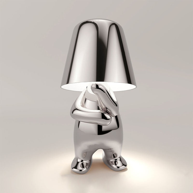 Figure Table Lamp – Sculptural Touch Dimmer, Gold or Silver 8