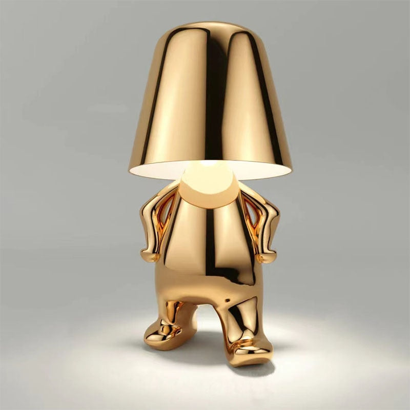 Figure Table Lamp – Sculptural Touch Dimmer, Gold or Silver 2