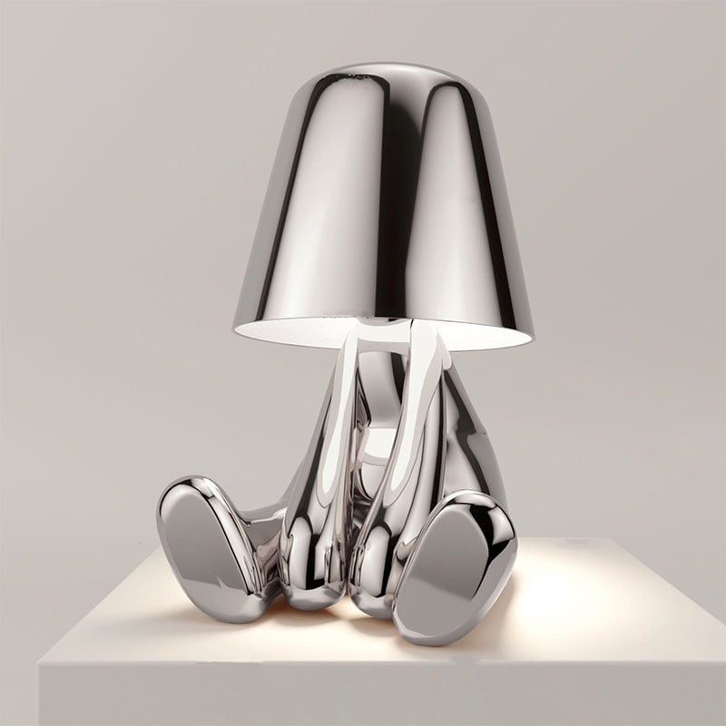 Figure Table Lamp – Sculptural Touch Dimmer, Gold or Silver 6