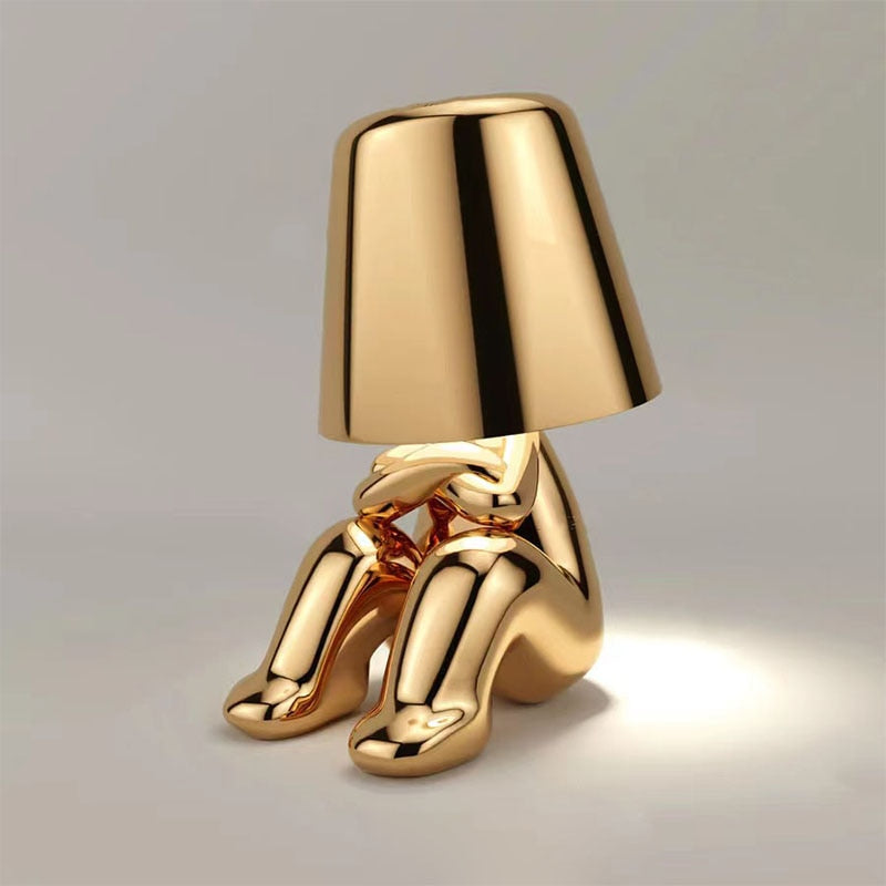 Figure Table Lamp – Sculptural Touch Dimmer, Gold or Silver 5