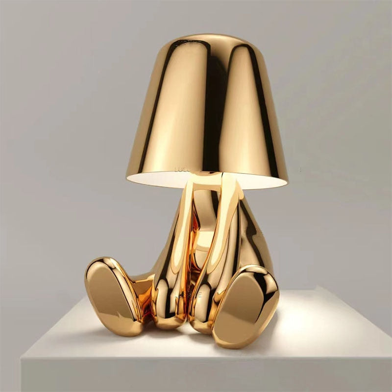 Figure Table Lamp – Sculptural Touch Dimmer, Gold or Silver 1