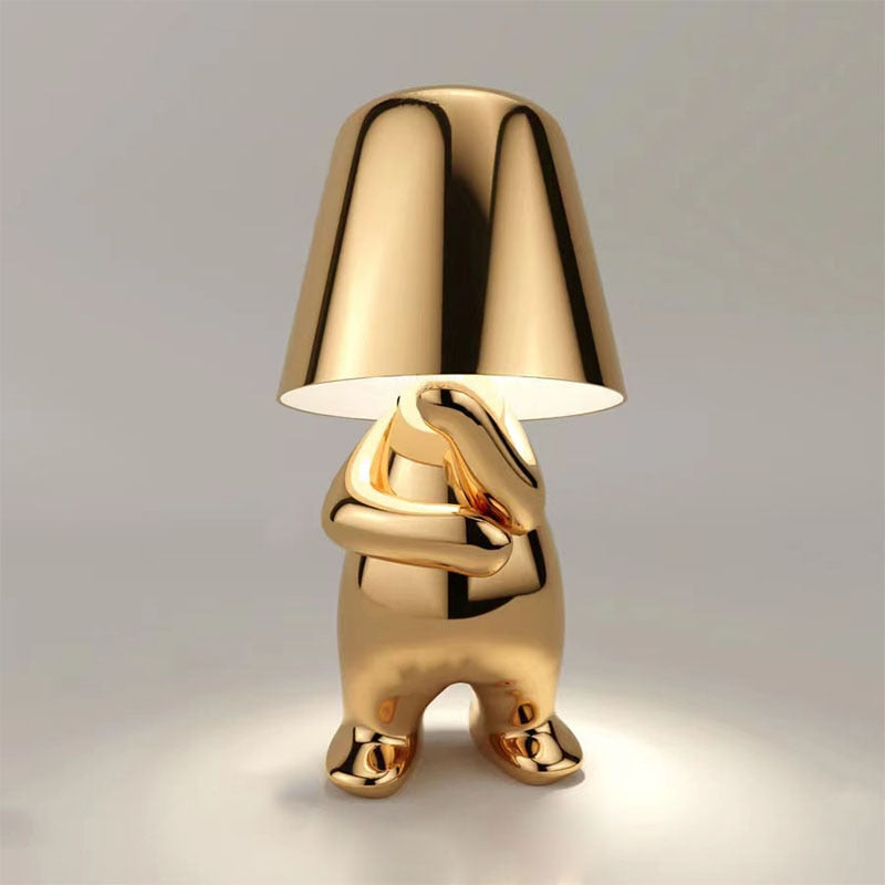 Figure Table Lamp – Sculptural Touch Dimmer, Gold or Silver 3