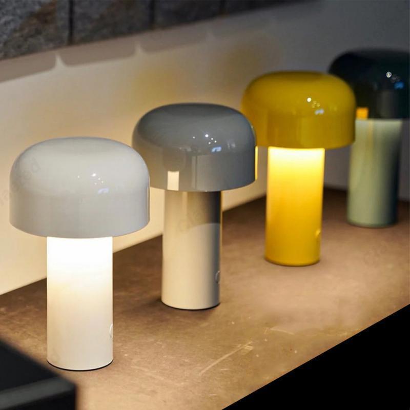 Rechargeable Mushroom Table Lamp – Cordless Warm White LED 10