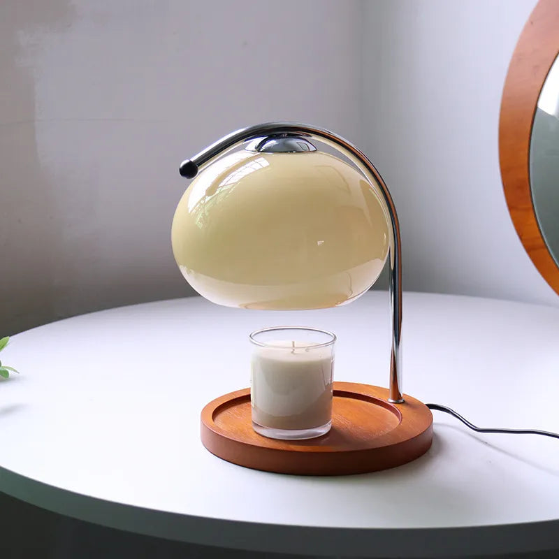 Stained Glass Candle Warmer Lamp with LED Light