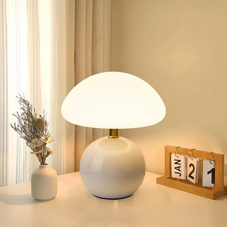 Ceramic Mushroom Table Lamp – Dimmable 3 Light Modes 4