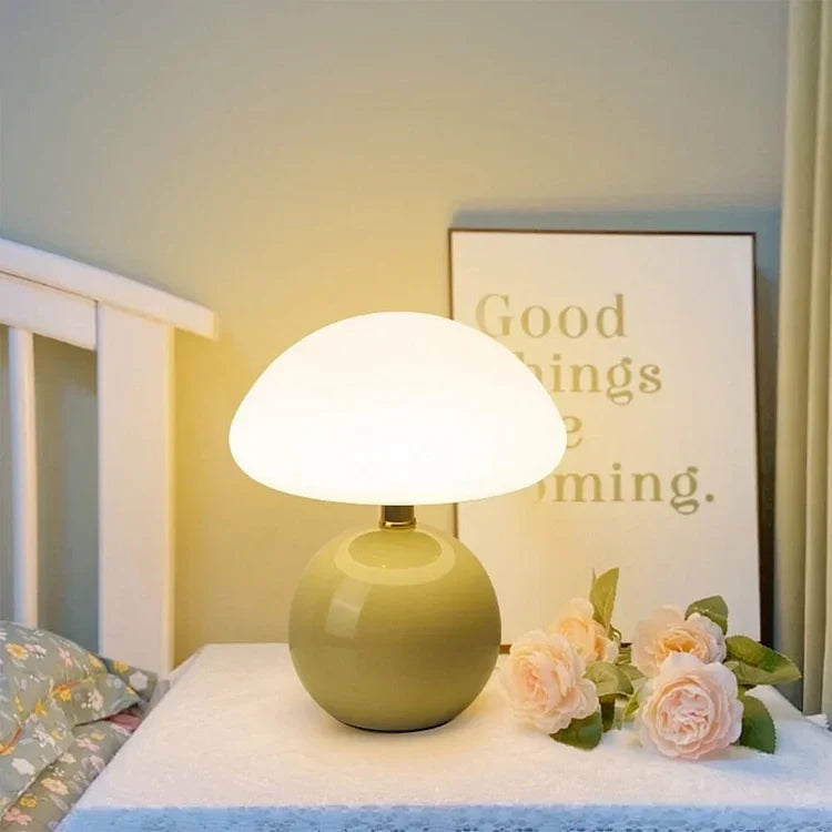 Ceramic Mushroom Table Lamp – Dimmable 3 Light Modes 3